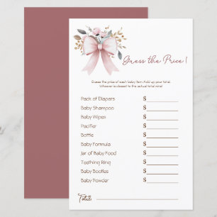 Papier Boho Floral Rose Bow Girl Baby shower Prix Guess
