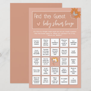 Papier Boho Floral Trouvez le brise-glace Baby shower inv