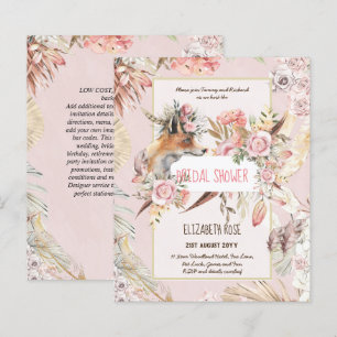Papier Boho FOX Fête des mariées Plumes de bois Floral