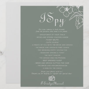 Papier Boho Green Destination Floral I Spy Mariage Jeu