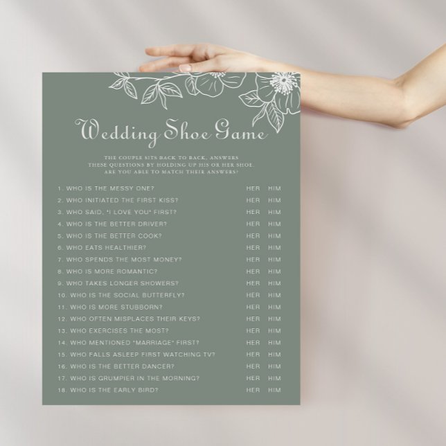 Papier Boho Green Destination Floral Mariage jeu de chaus (Créateur téléchargé)