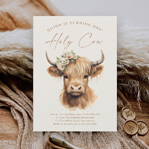 Papier Boho Highland Cow Budget Parti Anniversaire de enf