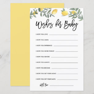 Papier Boho Lemon Baby shower bien des souhaits pour la c