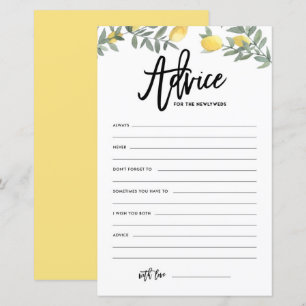 Papier Boho Lemon Conseils pour les nouveaux mariés Conse