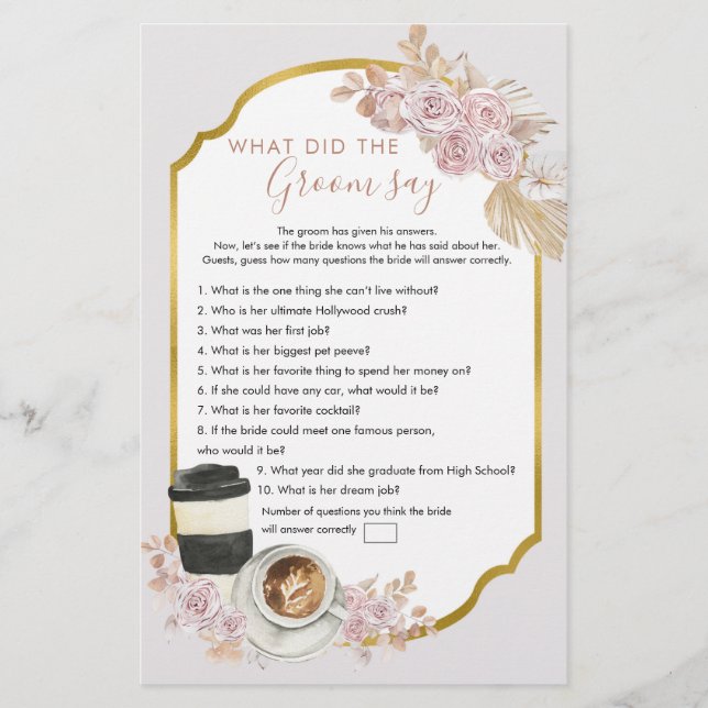 Papier Boho Love brasse la Fête des mariées Ce que dit Gr (Devant)