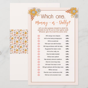 Papier Boho maman ou papa Baby shower de deviner jeu