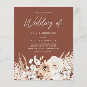 Papier Boho Mariage Sur Une Invitation Budgétaire