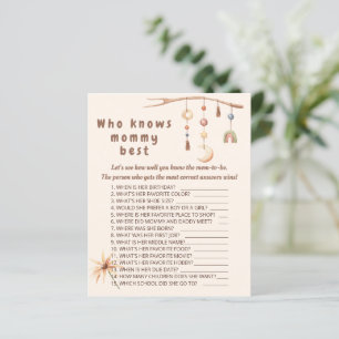 Papier Boho nursery Qui connaît maman meilleur jeu.
