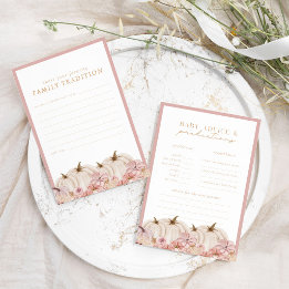 Papier Boho Pampas Citrouille Baby Prediction Jeu