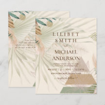 BOHO Pampas Grass Beige Vert Mariage en terre cuit