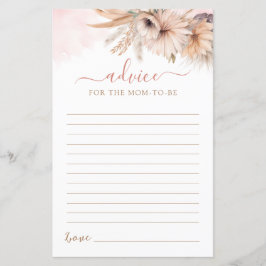 Papier Boho Pampas Grass Floral Conseils Pour Maman D'Êtr