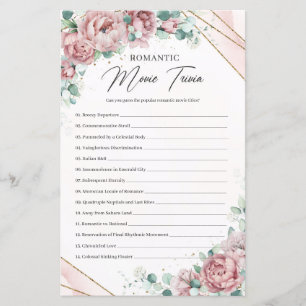 Papier Boho poudre rose roses or Romantic Movie Trivia