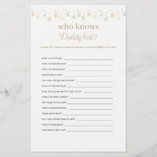 Papier Boho Qui Connaît Daddy Meilleur Baby shower Jeu