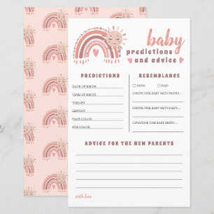 Papier Boho Rainbow Baby shower de prédictions et conseil