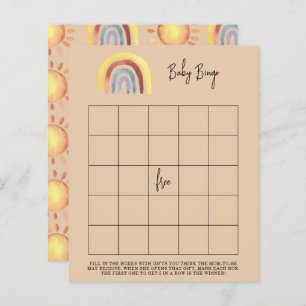 Papier Boho Rainbow Baby shower jeu de bingo
