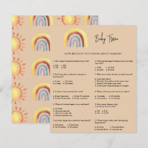 Papier Boho Rainbow Baby Trivia   Jeu Baby shower