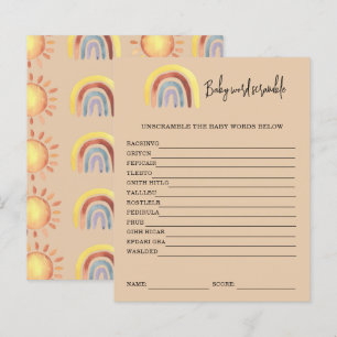Papier Boho Rainbow Baby Word Scramble Jeu Baby shower