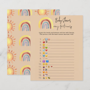 Papier Boho Rainbow Emoji jeu d'images baby shower
