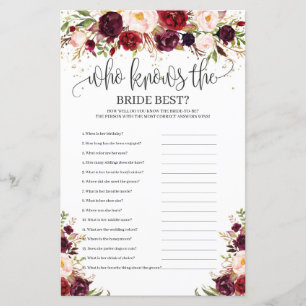 Papier Boho romantique qui connaît la mariée meilleur jeu