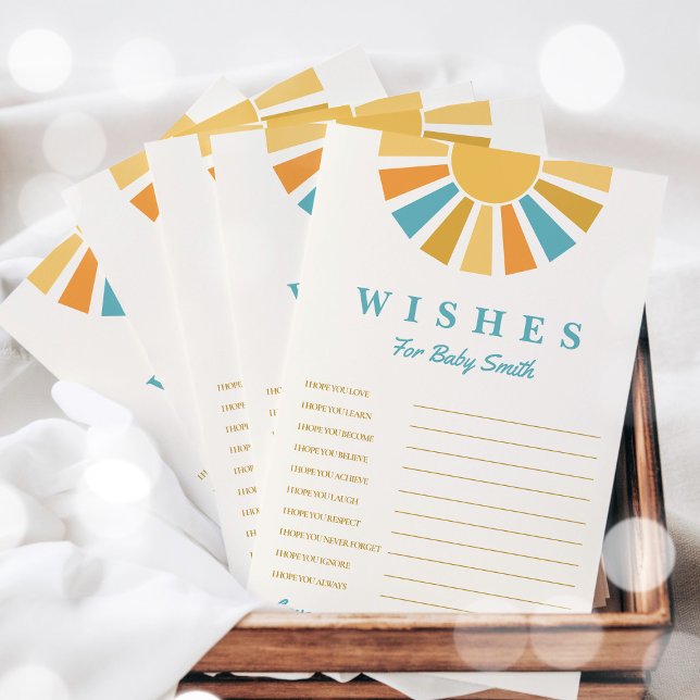 Papier Boho Sunshine Souhaite Pour Bébé Baby shower Jeu (Créateur téléchargé)