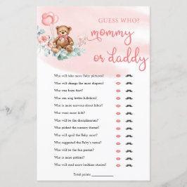 Papier Boho Teddy Bear maman ou papa Baby Jeu