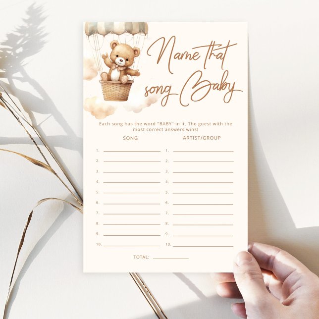 Papier Boho Teddy bear Nom de la chanson jeu de baby show (Créateur téléchargé)