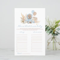 Boho Teddy Bear Nom That Tune Baby shower Jeu