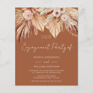 Papier Boho Terracotta Budget Engagement Partie Invitatio