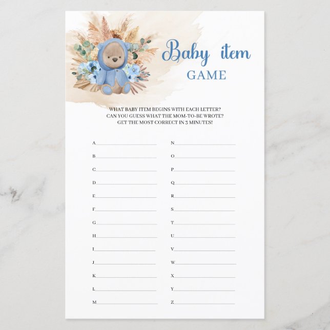 Papier Boho tropical ours en peluche pampas fan palm Baby (Devant)