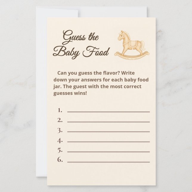 Papier Boho Western Cheval À Bascule Jeu Devine La Nourri (Devant)