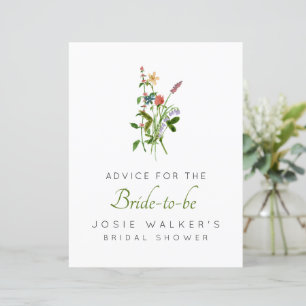 Papier Boho Widflower Conseil pour la mariée à être signe