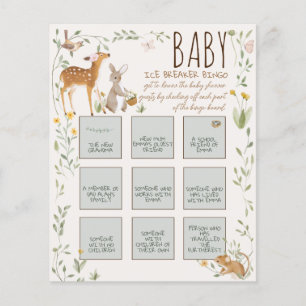 Papier Boho Woodland Animaux Forêt Baby shower Jeu