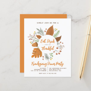 Papier Boire à manger être Merci Friendsgiving Diner Fête