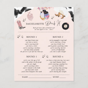 Papier Boire si Disco Cowgirl Bachelorette Partie