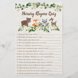 Papier Bois Animal Floral Nursery Rhyme Showgame