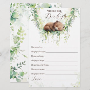 Papier Bois Animaux Végétation Baby shower Voeux Jeu