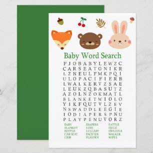 Papier Bois Baby shower Mot de recherche Jeu