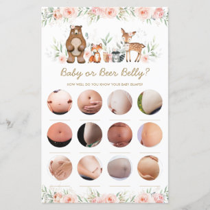 Papier Bois Blush Floral Baby or Beer Belly Jeu