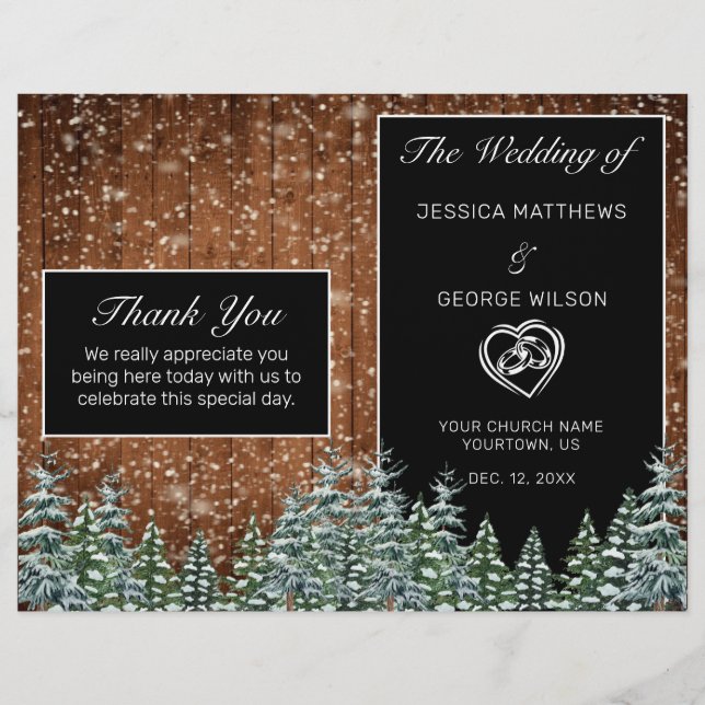 Papier Bois de neige noir et pin de forêt (Devant)