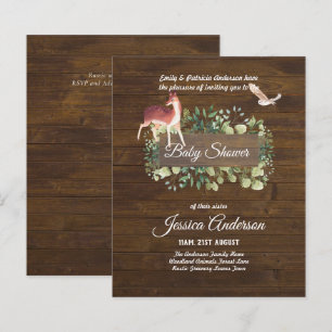 Papier Bois Flore et faune BABY SHOWERS Invitations