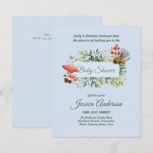 Papier Bois Flore et faune BABY SHOWERS Invitations