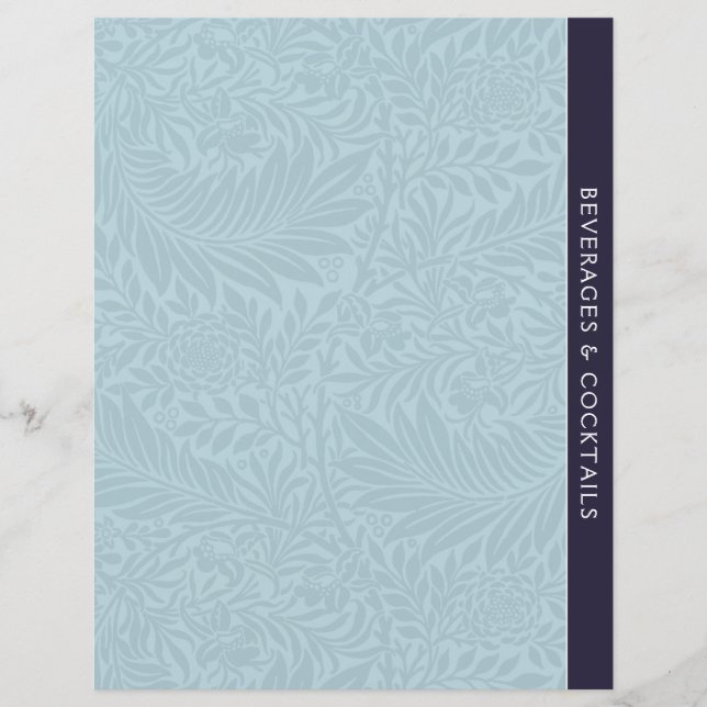 Papier Boissons | Diviseur de recettes | Floral bleu Vint (Devant)