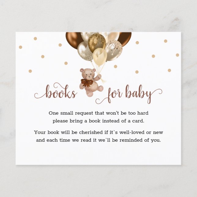 Papier Boîtier de demande de Baby shower du carnet d'ours (Devant)