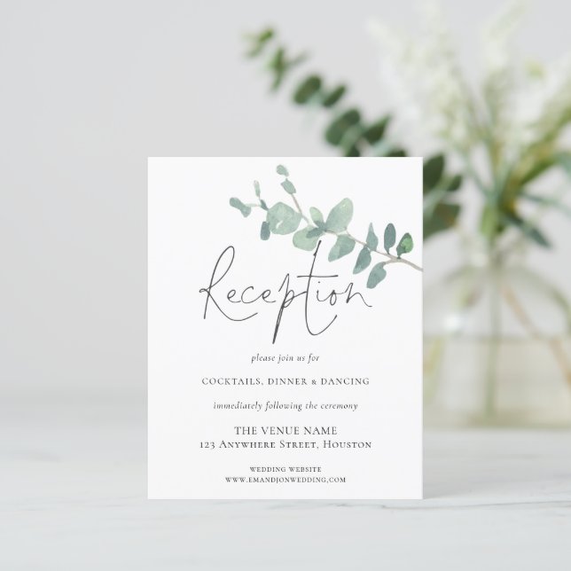 Papier Boîtier de Mariage d'accueil Eucalyptus Budget (Debout devant)