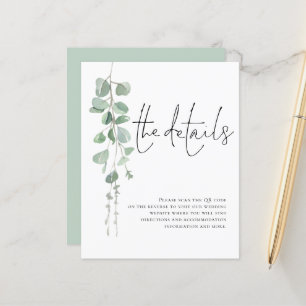 Papier Boîtier détail du Mariage de code QR Eucalyptus Bu