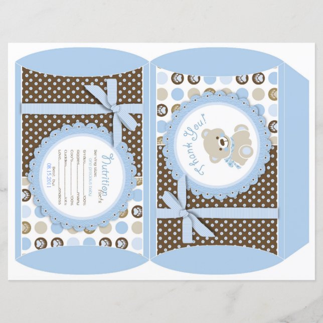 Papier Boîtier Teddy Bear Puff Box (Devant)