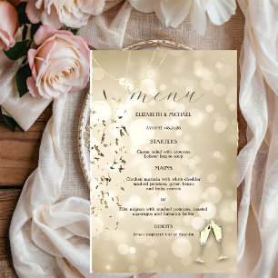Papier Bokeh élégant, verres à vin de fête de mariage