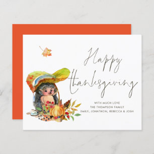 Papier Bon thanksgiving de script de hérisson de budget m