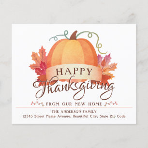 Papier bon thanksgiving Nouvelle adresse Citrouille d'acc