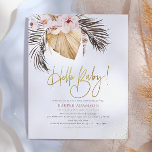 Papier Bonjour Bébé Bohème Herbe de Pampas & Palmier Sé